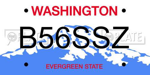 B56SSZ Washington License Plate