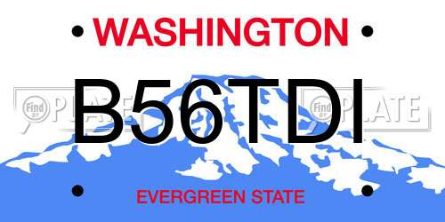 B56TDI Washington License Plate