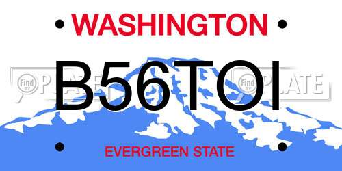 B56TOI Washington License Plate