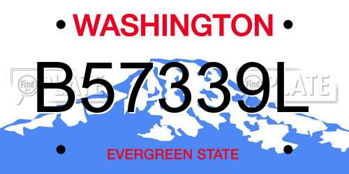 B57339L Washington License Plate