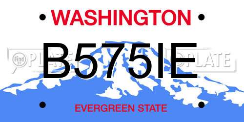 B575IE Washington License Plate