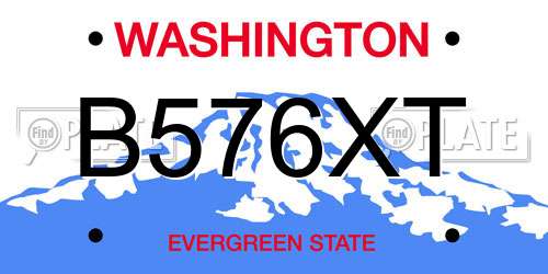 B576XT Washington License Plate