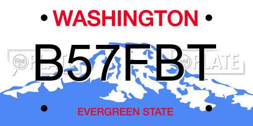 B57FBT Washington License Plate