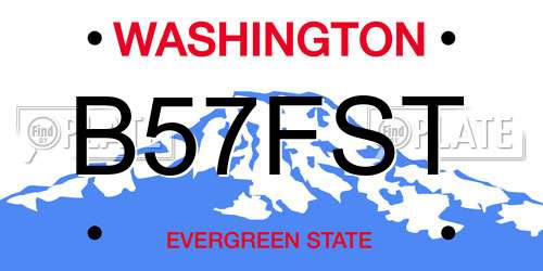 B57FST Washington License Plate