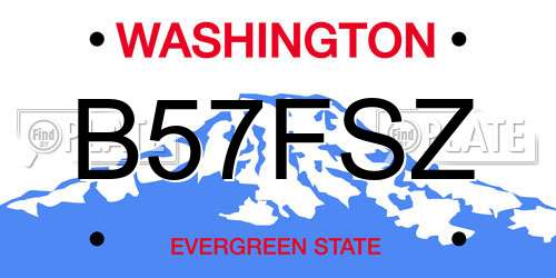 B57FSZ Washington License Plate