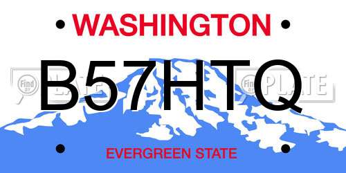 B57HTQ Washington License Plate