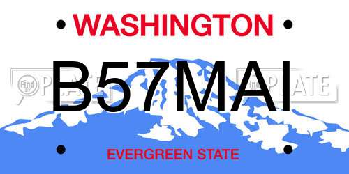 B57MAI Washington License Plate