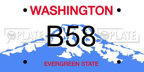 B58 Washington License Plate