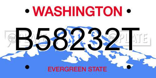 B58232T Washington License Plate