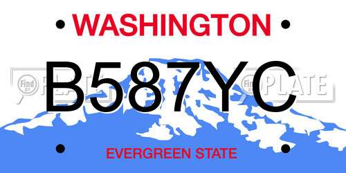 B587YC Washington License Plate