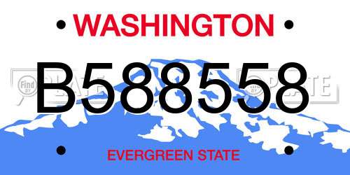 B588558 Washington License Plate