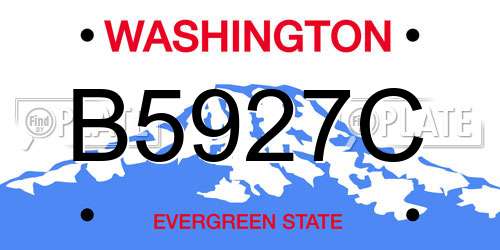 B5927C Washington License Plate
