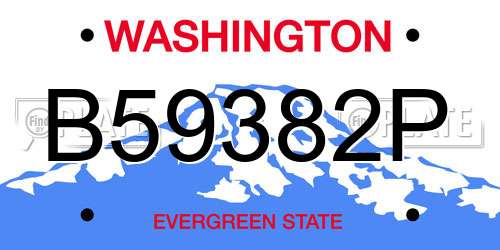 B59382P Washington License Plate