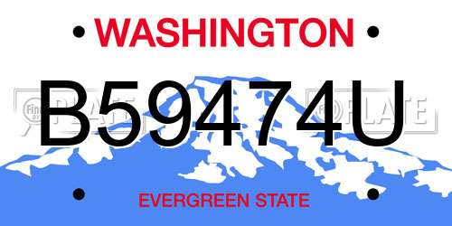B59474U Washington License Plate