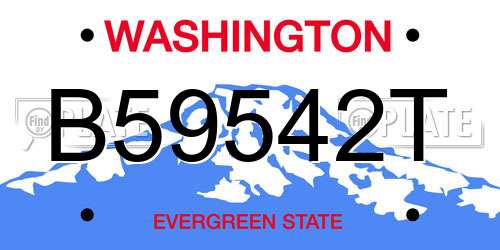 B59542T Washington License Plate
