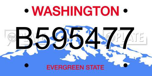 B595477 Washington License Plate