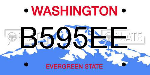 B595EE Washington License Plate