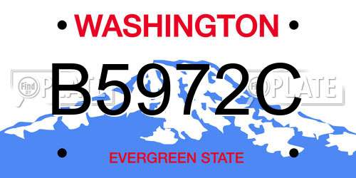B5972C Washington License Plate