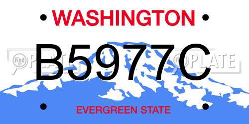 B5977C Washington License Plate