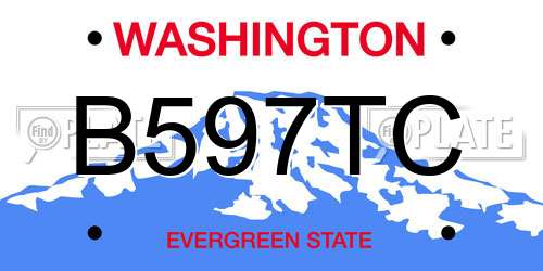 B597TC Washington License Plate