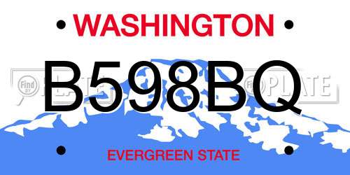 B598BQ Washington License Plate