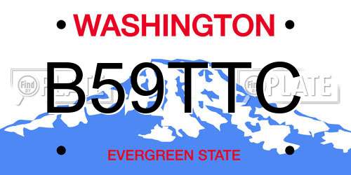 B59TTC Washington License Plate