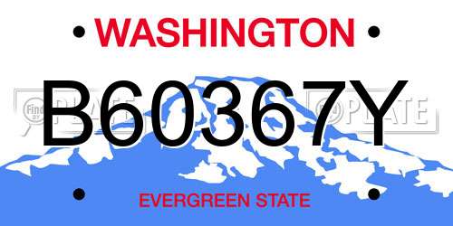 B60367Y Washington License Plate