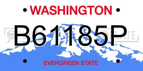 B61185P Washington License Plate