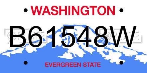 B61548W Washington License Plate