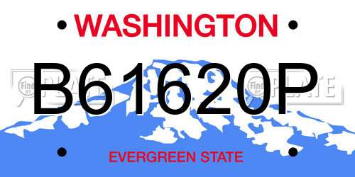 B61620P Washington License Plate