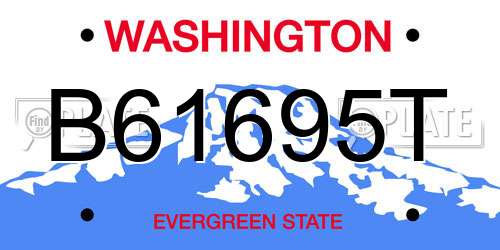 B61695T Washington License Plate