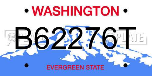 B62276T Washington License Plate