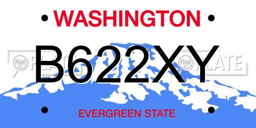 B622XY Washington License Plate