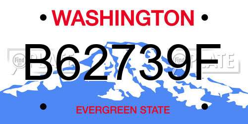 B62739F Washington License Plate