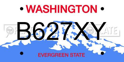 B627XY Washington License Plate