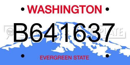 B641637 Washington License Plate