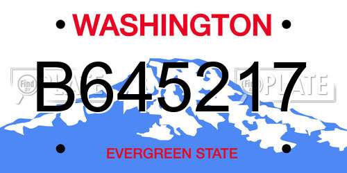 B645217 Washington License Plate