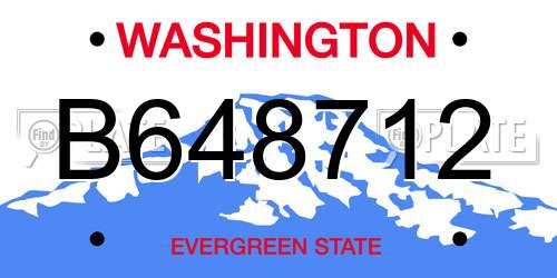 B648712 Washington License Plate