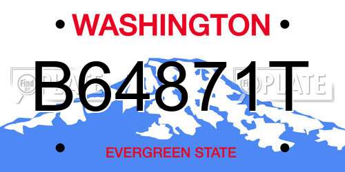 B64871T Washington License Plate