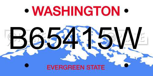 B65415W Washington License Plate