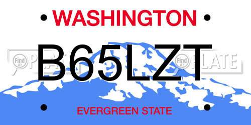 B65LZT Washington License Plate