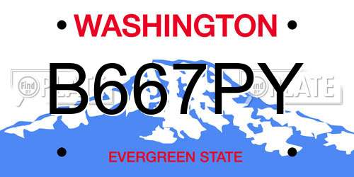 B667PY Washington License Plate