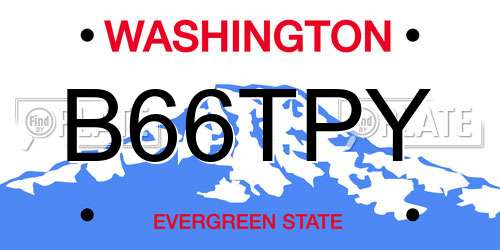 B66TPY Washington License Plate