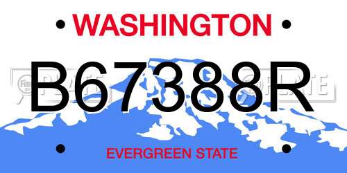 B67388R Washington License Plate