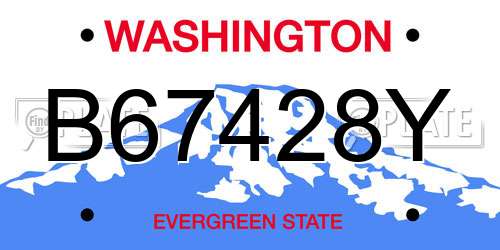 B67428Y Washington License Plate