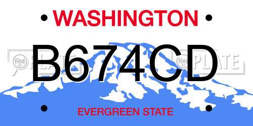 B674CD Washington License Plate