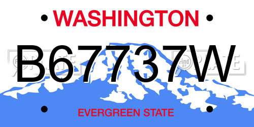B67737W Washington License Plate