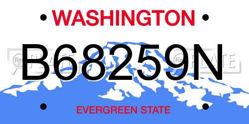 B68259N Washington License Plate