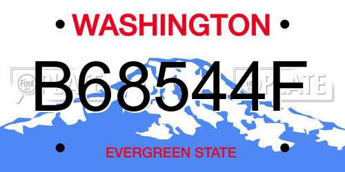 B68544F Washington License Plate