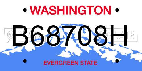 B68708H Washington License Plate